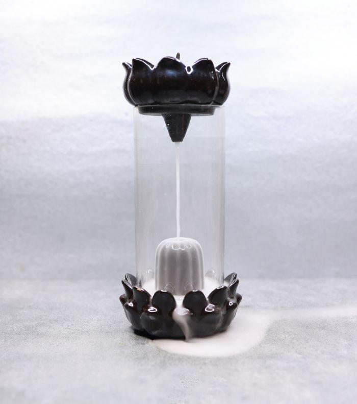 Ceramic Smoke Backflow Incense Burner Holder With 10 Cones (Pack of 1)